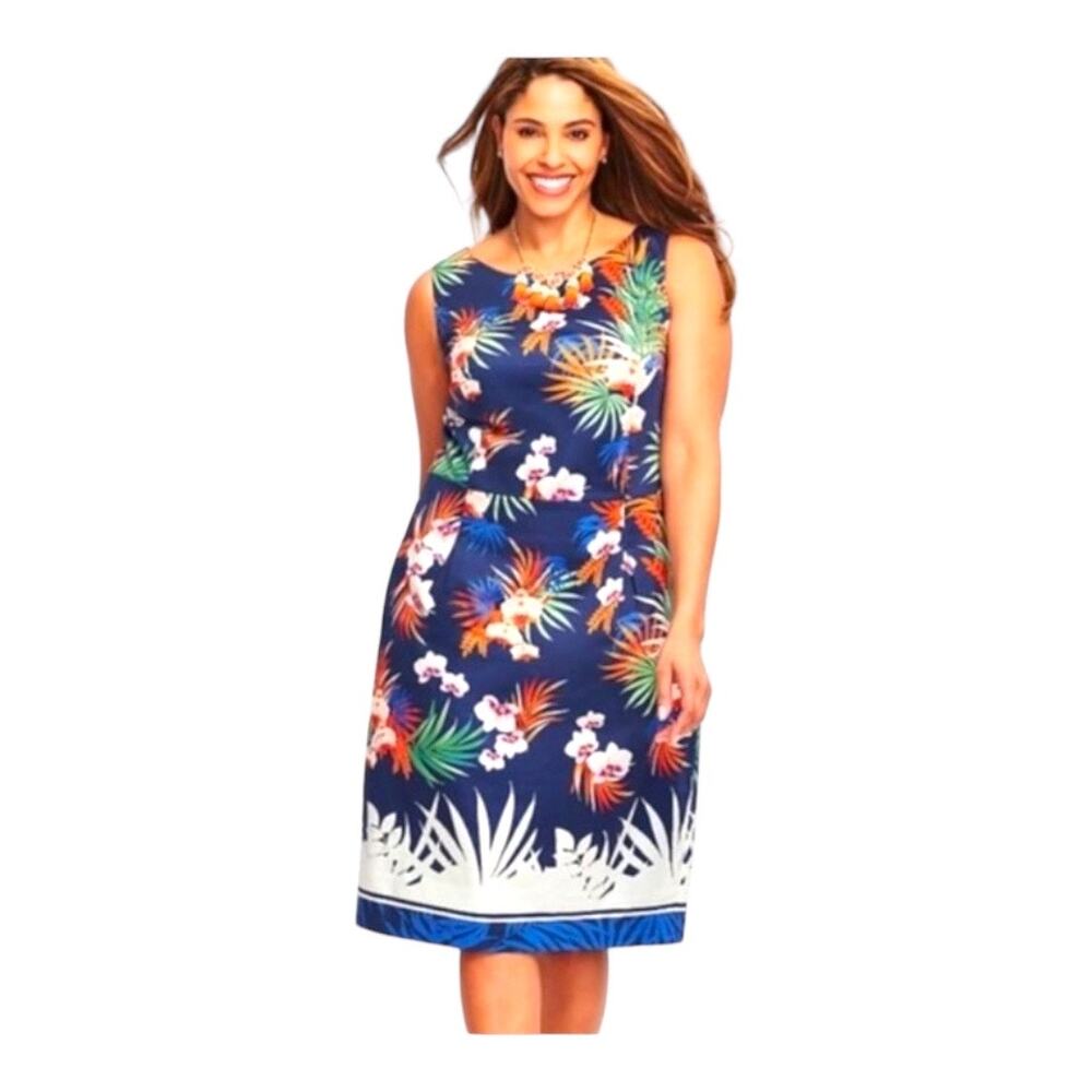 Talbots Tropical Orchid Print‎ Dress Size 2